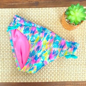 Multi color neon floral bikini bottoms.